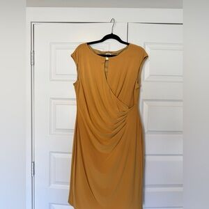 Anne Klein Golden Draped Midi Dress